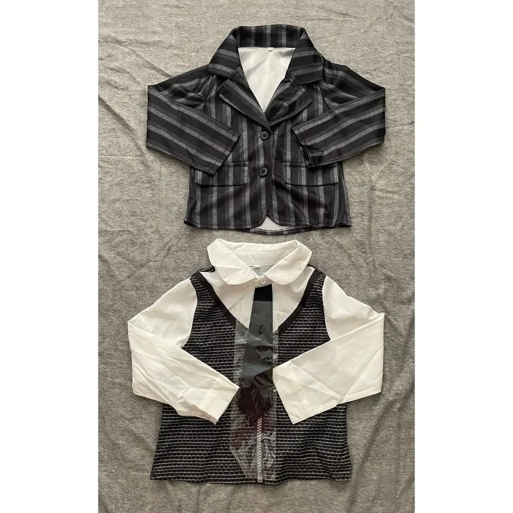 Newt Wednesday Uniform Kids Size 4-5 yrs- 110 Black White Halloween Costume